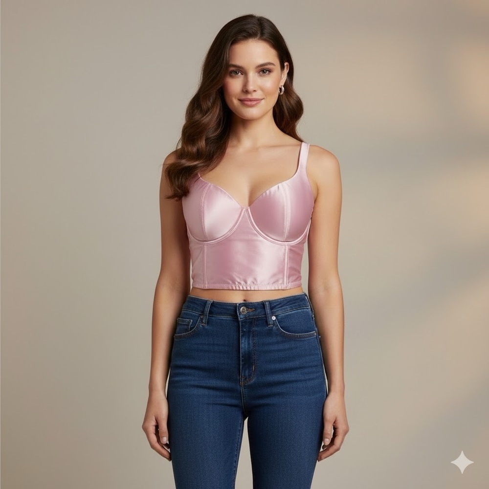 NWOT Victoria's Secret Pink Satin Bustier